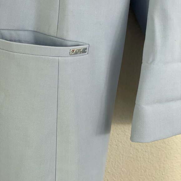 Calvin Klein Womens Plus 22W Light Blue Open Front Blazer Collarless Jacket - Picture 7 of 9